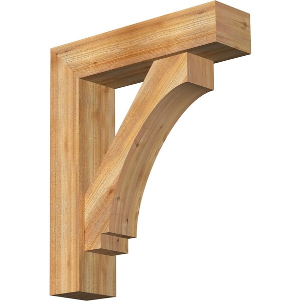 Ekena Millwork Imperial Block Rough Sawn Bracket w/ Offset Brace, Western Red Cedar, 8"W x 32"D x 38"H BKT0806X32X38IMP05RWR - main